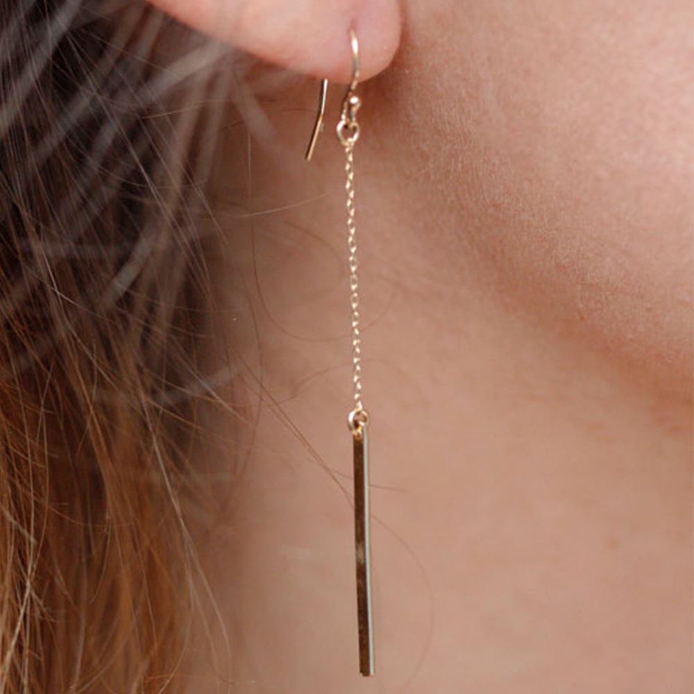 European and American cross-border jewelry street style, simple and fashionable 1-line pendant, women's earrings and earrings full figure