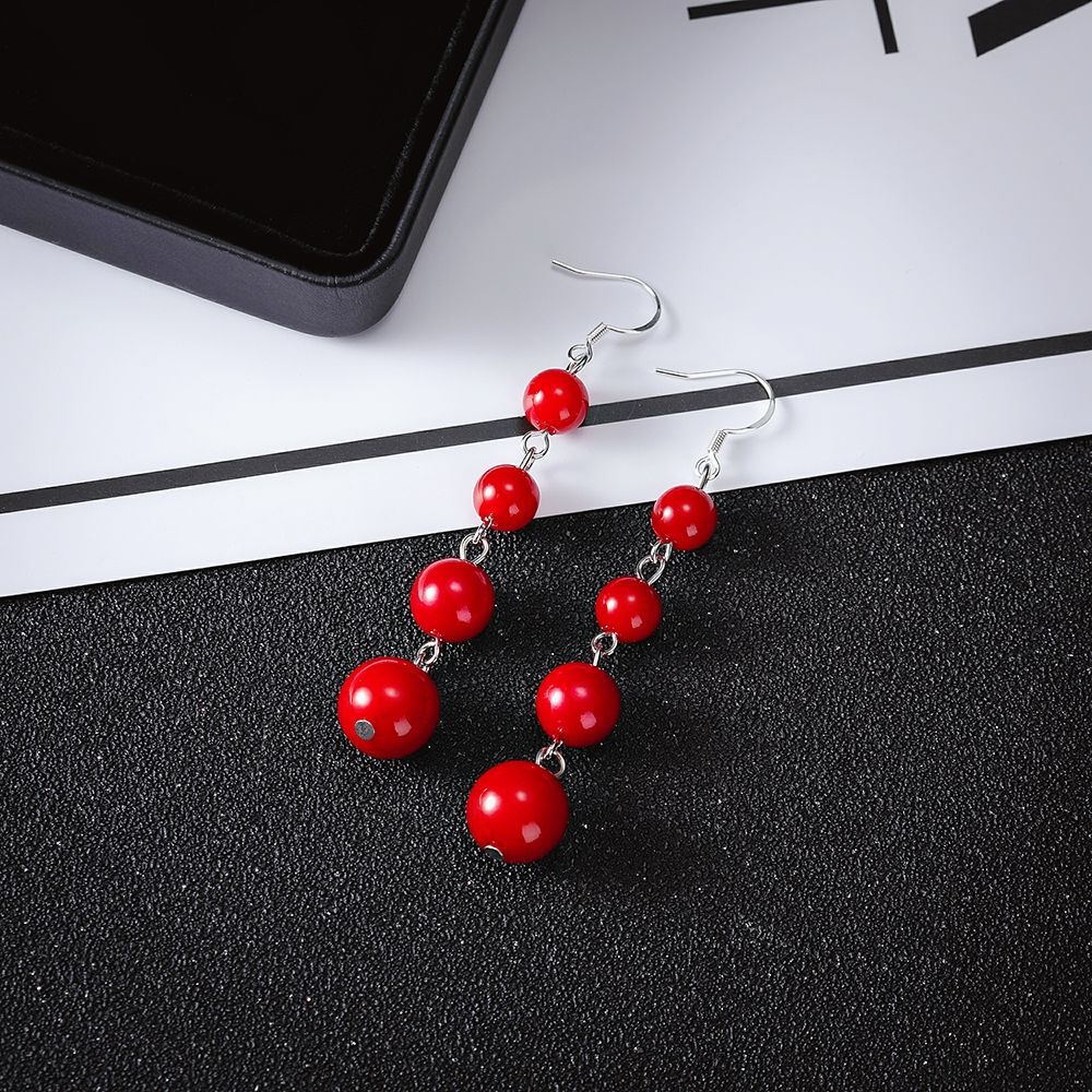 New 925 silver pearl earrings for women, long and trendy, Korean-style, versatile and simple for round faces Application Scenario