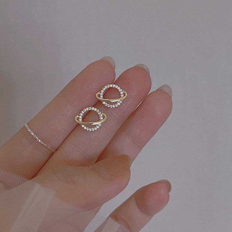 925 Silver Needle Minimalist Planet Earrings, a new style of high-end, niche design earrings and elegant earrings for women Application Scenario
