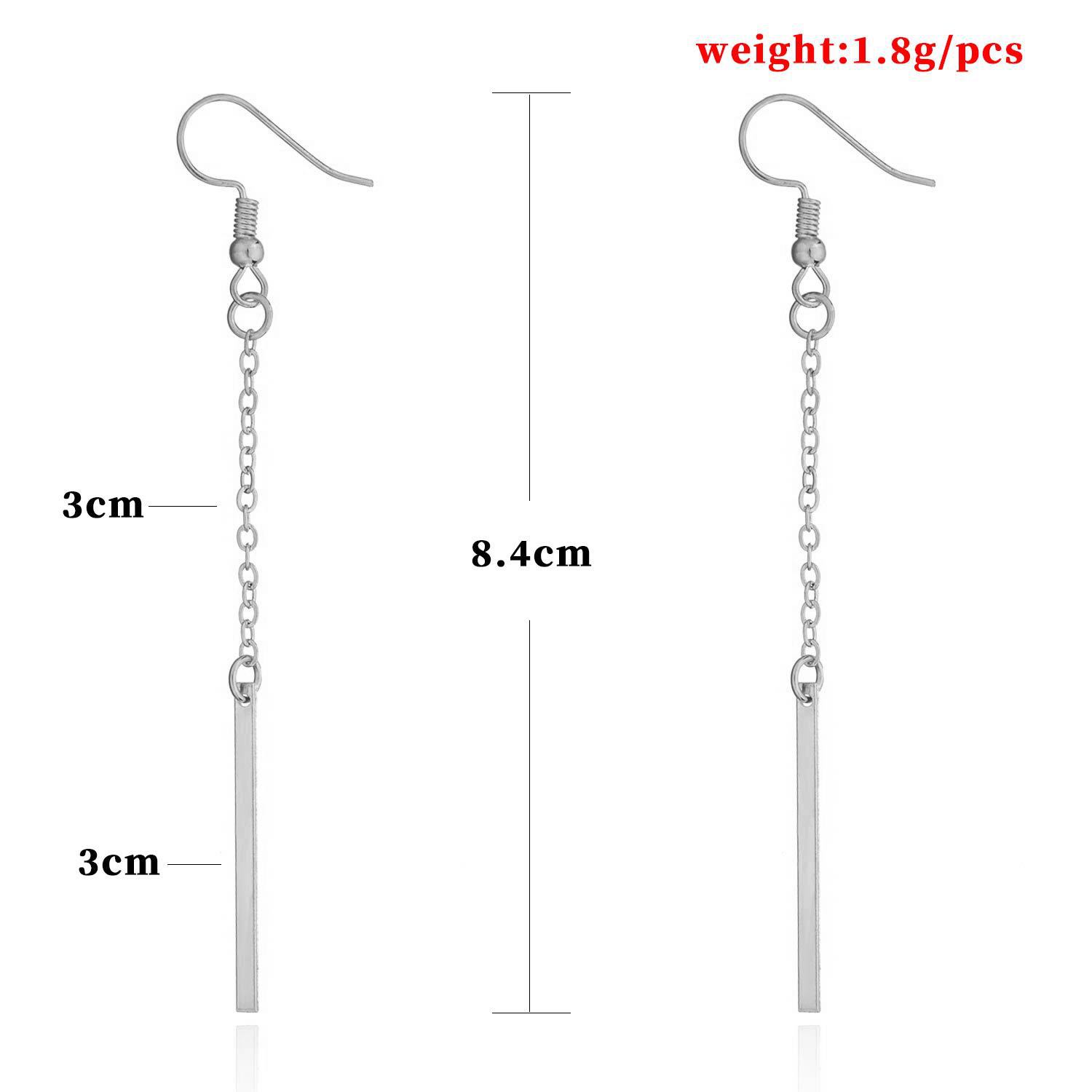 European and American cross-border jewelry street style, simple and fashionable 1-line pendant, women's earrings and earrings Item Picture