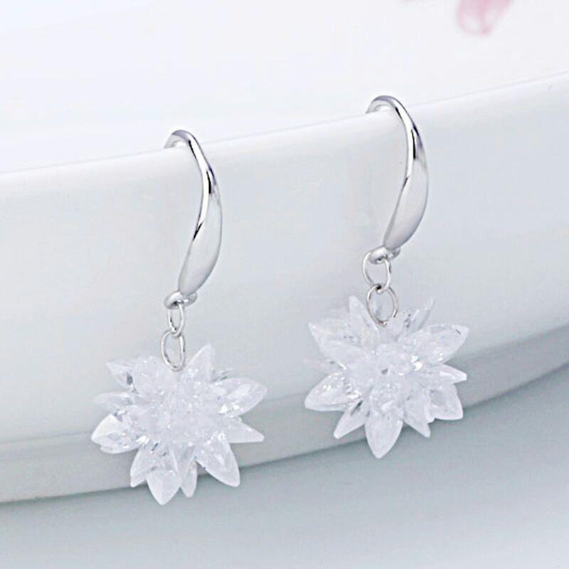 Ear hooks, ice flower ear hooks, women's ear studs, versatile earrings, elegant beaded crystal earrings, Korean-style long tassels Specification drawing