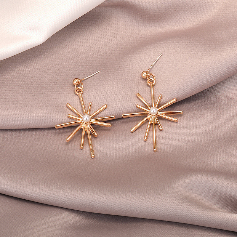 S925 Silver Needle New fashionable sunflower pearl Stud earrings for women, Japanese and Korean trendy simple earrings, elegant retro earrings Application Scenario