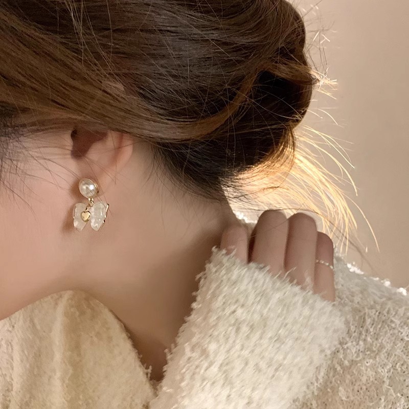 Wholesale of 925 silver needle exquisite French bow earrings and stud earrings with a niche design sense, elegant and high-end style Specification drawing