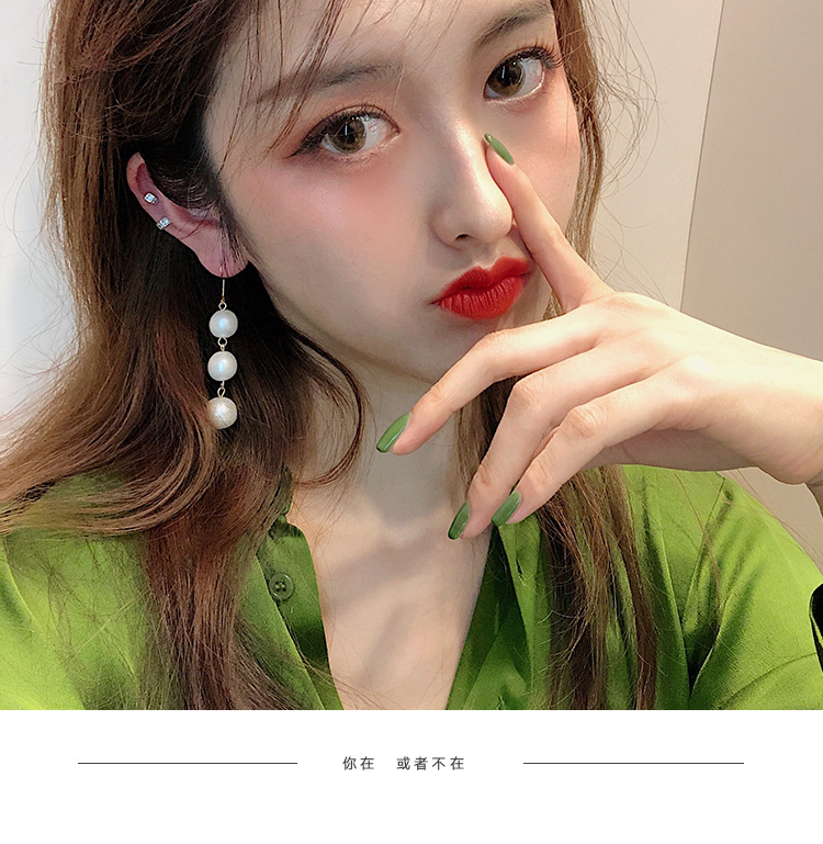 Long, elegant and high-end earrings for women, 2019 new trendy French trendy, niche, elegant and slimming earrings details Picture