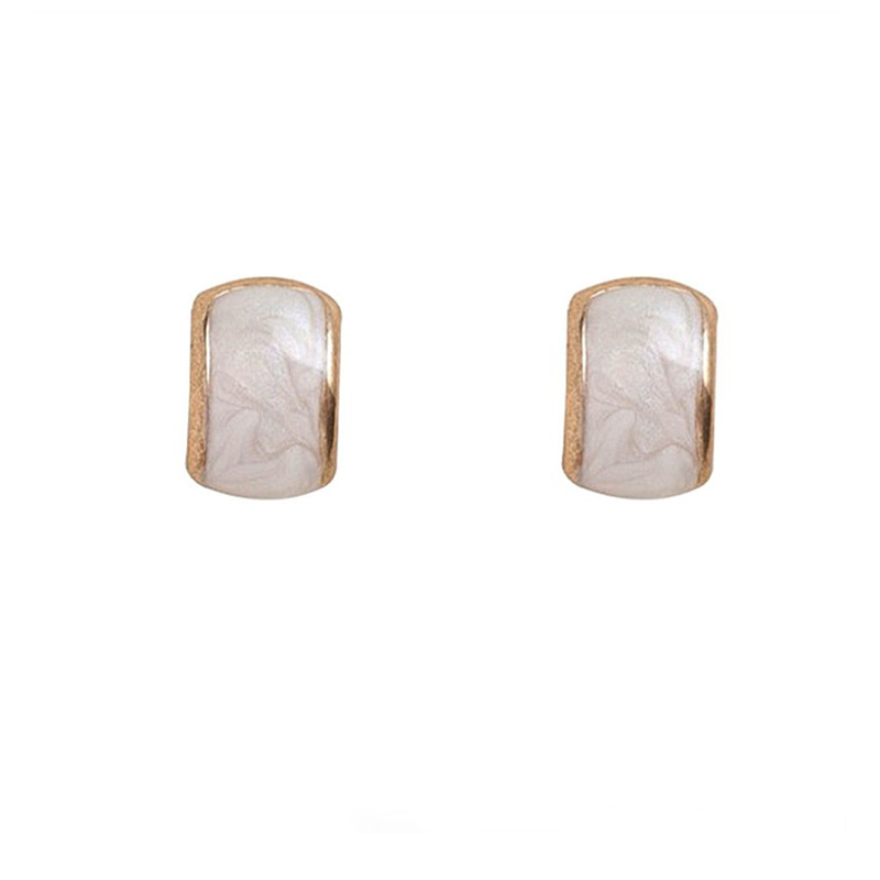 s925 Silver Needle enamel Earrings, simple and versatile Korean style earrings for women, new trendy ins design sense, personalized stud earrings Item Picture