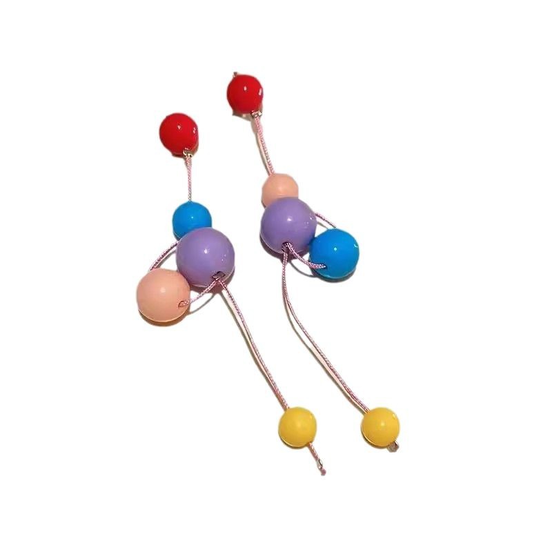 Candy-colored bubble bead resin stud earrings for girls 2025 New style cute and elegant earrings, sweet design sense earrings Item Picture