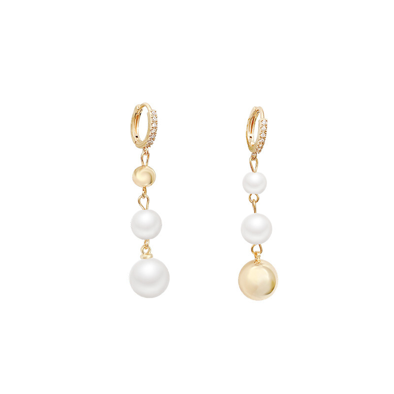 Pearl stud earrings for women, elegant Korean style, 2025 new trendy, simple and high-end retro earrings and pendants Item Picture
