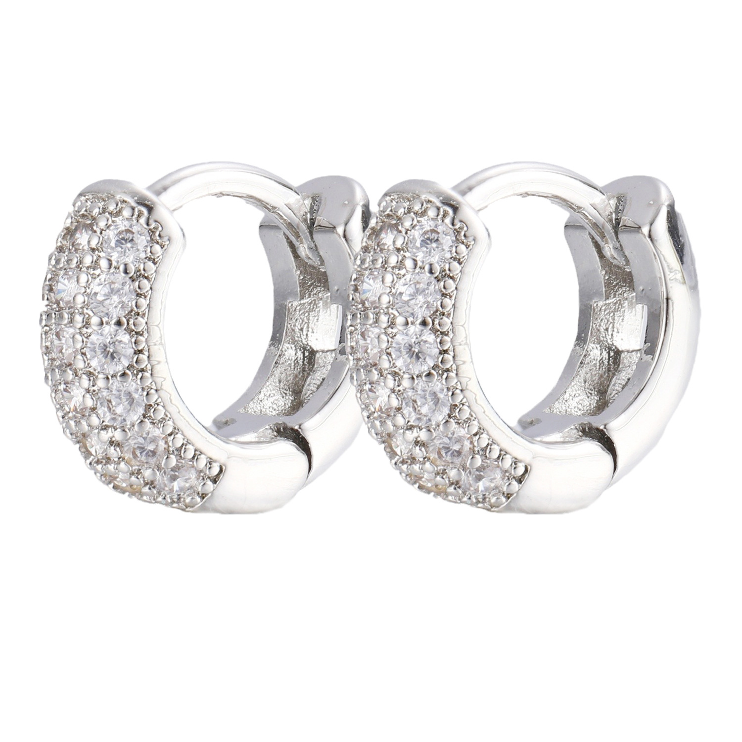 European and American cross-border jewelry, personalized, fashionable and elegant zircon copper ear buckles, slightly inlaid zircon niche high-end women's earrings Item Picture