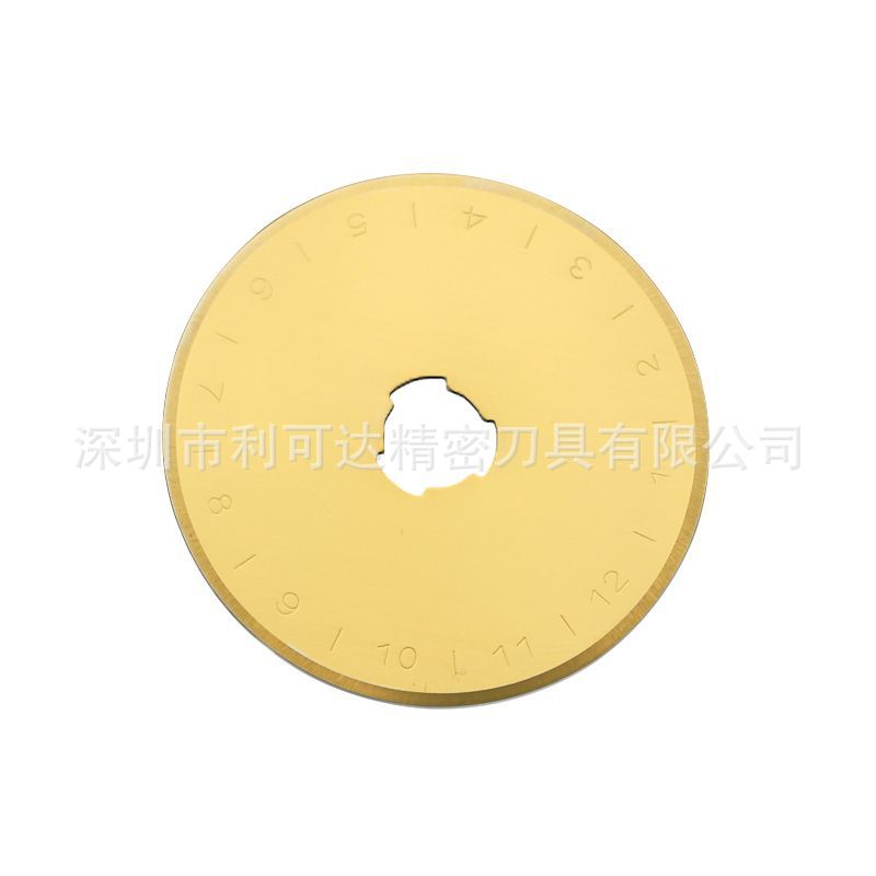 Amazon's best-selling gold titanium-coated small round knife 45-60mm blade, SKS-7 wheel cloth knife straight gear knife blade full figure