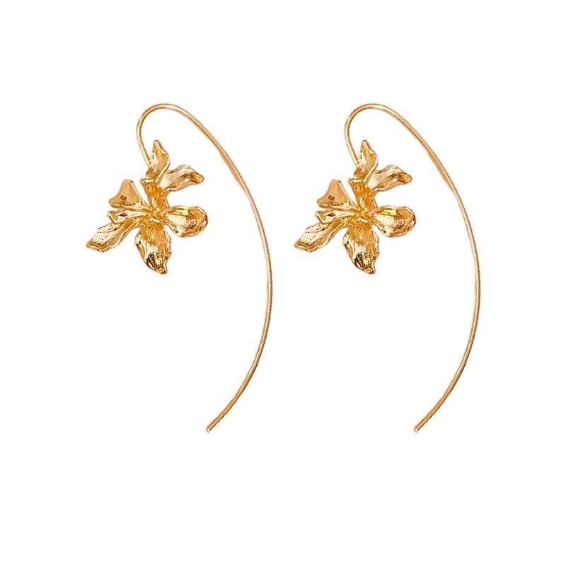 Iris Story French Texture Petal Earrings, women's light luxury high-end earrings, niche design fashionable earrings Item Picture