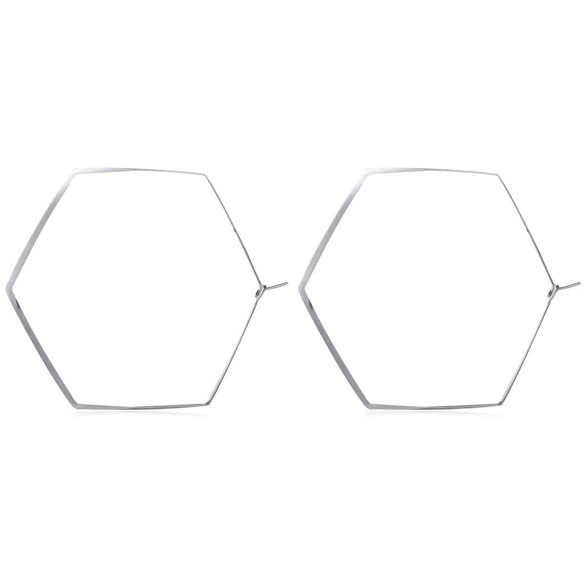 Wholesale of new geometric hexagonal earrings in a creative and exaggerated punk style for women from Europe and America Item Picture