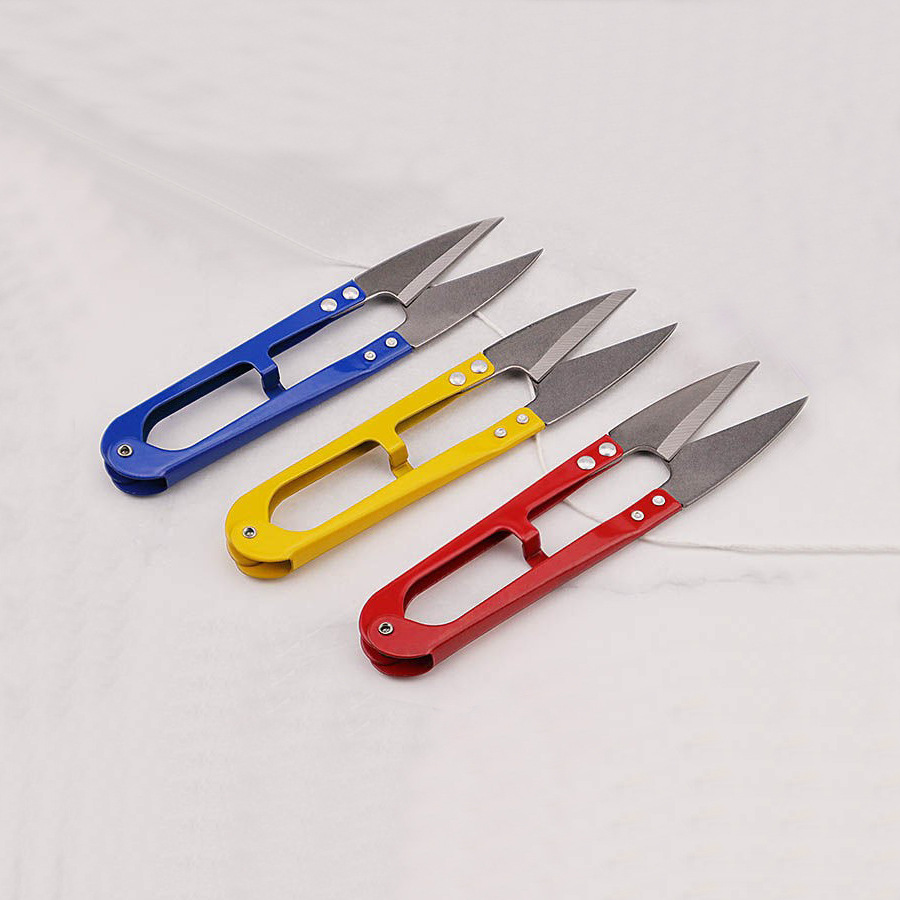 Factory direct supply of ironwork yarn scissors, household U-shaped scissors, tailors' scissors, cross-stitch thread cutters, mini scissors Specification drawing