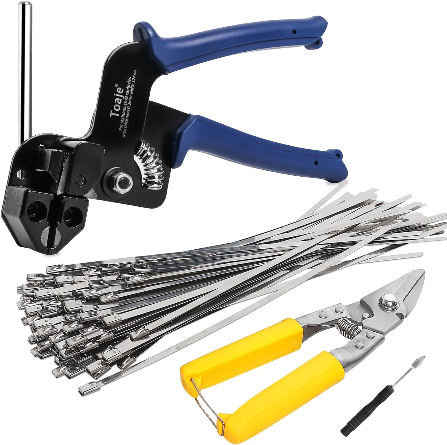 Metal zipper cable tie tool set full figure