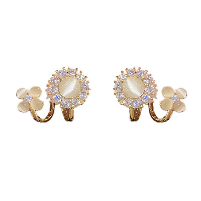 Light luxury, fashionable and high-end flower earrings, unique and stylish, Douyin bestseller, elegant ear studs, geometric ear clips and accessories Item Picture