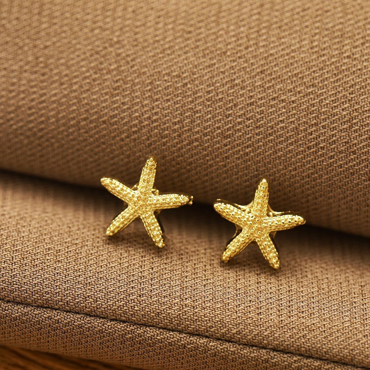 European and American cold style fashion trend starfish earrings, women's unique design sense, exaggerated street style popular stud earrings and accessories Application Scenario