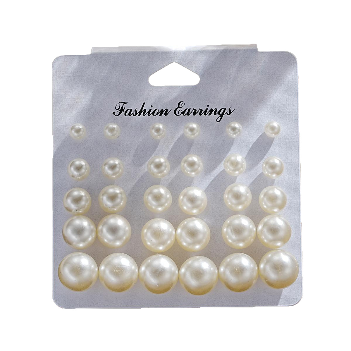 A unique 15-pair combination card set of earrings for women, featuring retro imitation pearl stud earrings made of paper cards and popular cross-border products from Europe and America Item Picture