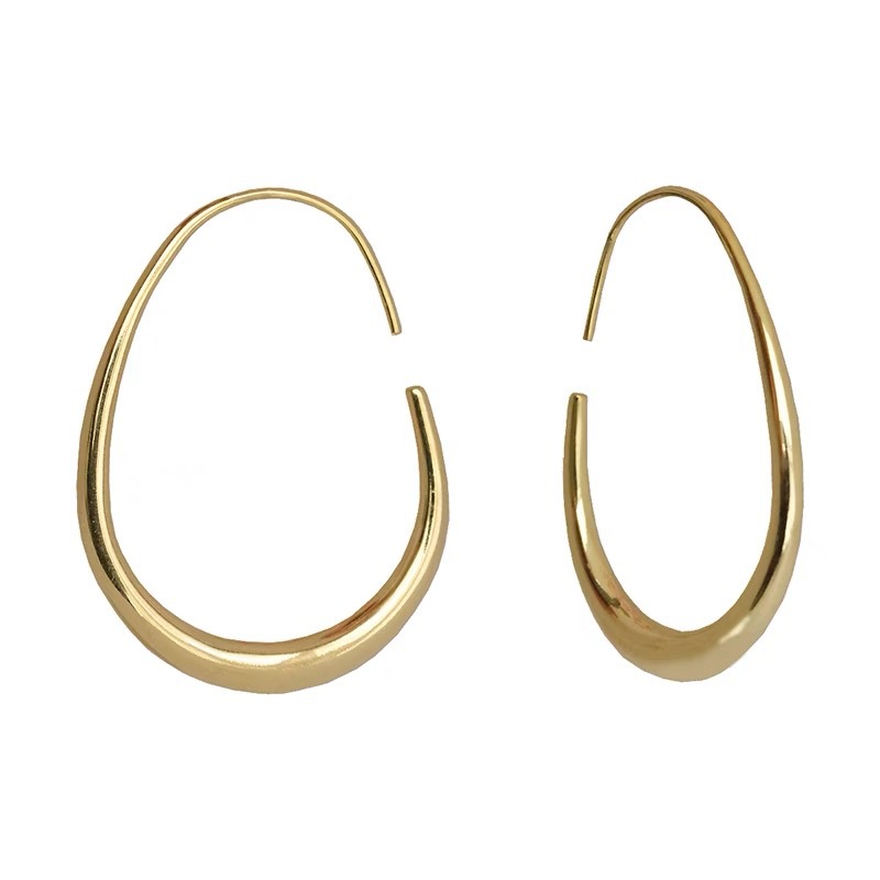 Korean-style simple and versatile oval teardrop earrings, fashionable and elegant for women, high-end ear studs, and unique and cold style earrings Item Picture