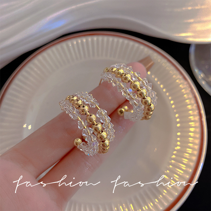 S925 Silver Needle C-shaped light luxury Stud earrings 2023 New trendy and niche design sense earrings for women's elegance wholesale full figure