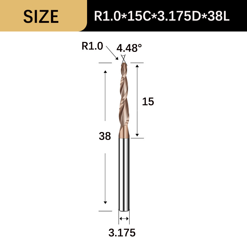 Wangrui 55-degree coated cemented carbide 3D embossed engraving tool for wood, aluminum and copper CNC tools undefined