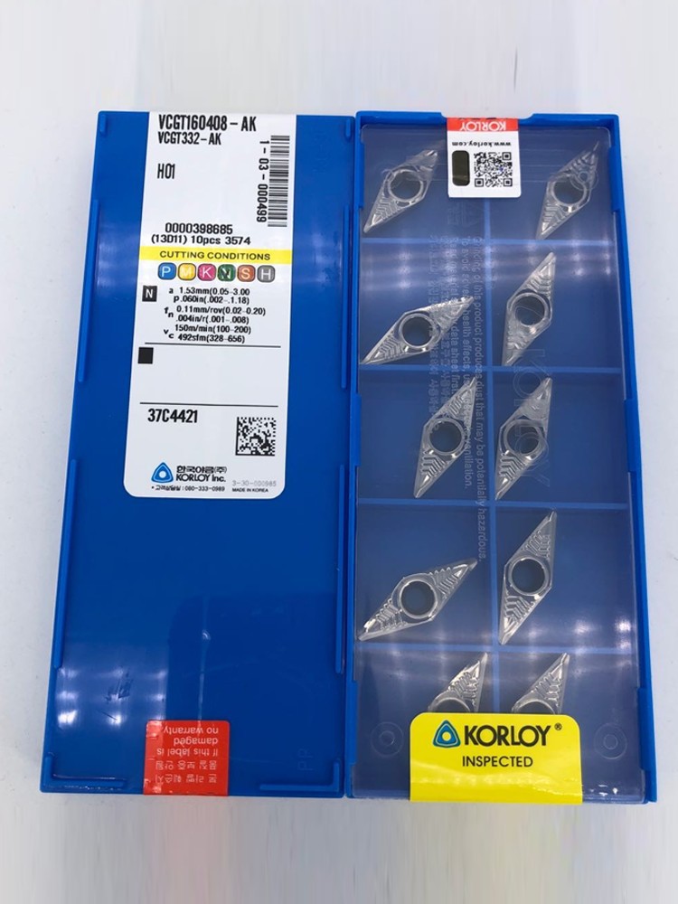The VCGT160402 and VCGT110304 sharp tools for CNC turning aluminum alloy have outer round and inner hole tool heads details Picture
