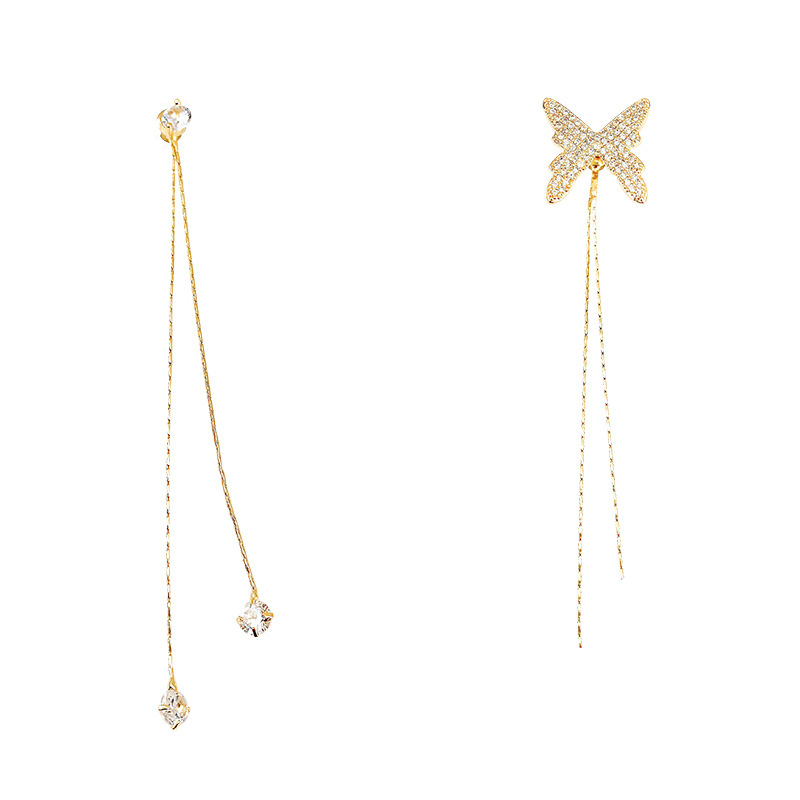 925 silver needle retro long butterfly earrings, feminine charm, ins stylish Su earrings, high-end feel, wholesale of internet-famous earrings Item Picture