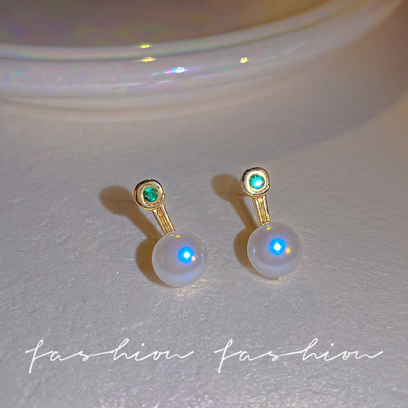 s925 Silver needle Korean new style simple and versatile pearl earrings, women's ins trendy, individual and elegant stud earrings wholesale full figure