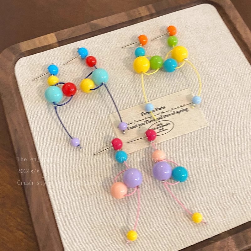 Candy-colored bubble bead resin stud earrings for girls 2025 New style cute and elegant earrings, sweet design sense earrings Application Scenario