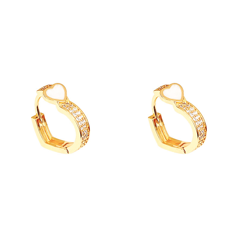 Design sense oil-dripping heart-shaped stud earrings, ins style versatile ear rings, women's cold style 2023 new trendy retro earrings Item Picture