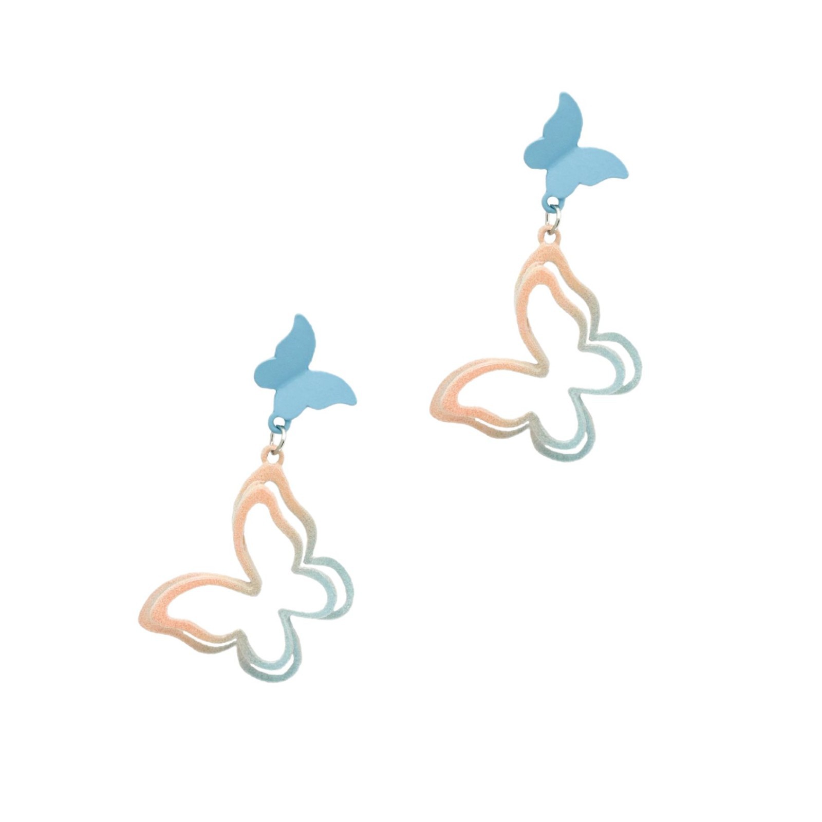 Fun hollowed-out butterfly stud earrings, sweet dopamine, spring and summer fashionable and elegant niche earrings, fresh and clean earrings wholesale Item Picture
