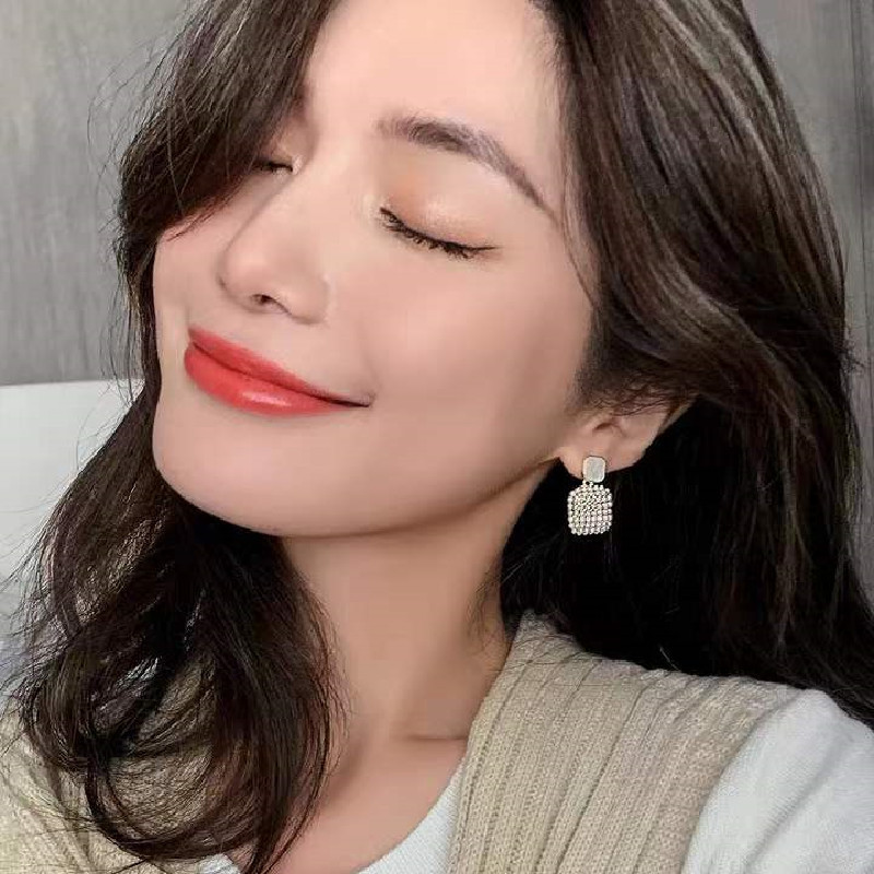 S925 Silver Needle Forest-themed Super Fairy geometric Pearl earrings, super fairy design sense, elegant stud earrings, internet-famous earrings Specification drawing