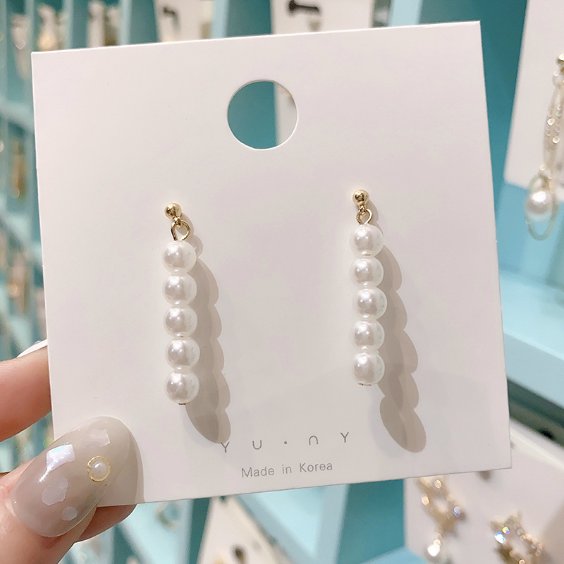 Dongdaemun, South Korea, super fairy-like earrings, women's forest-style charm, internet-famous style stud earrings, pearl tassel earrings for women full figure
