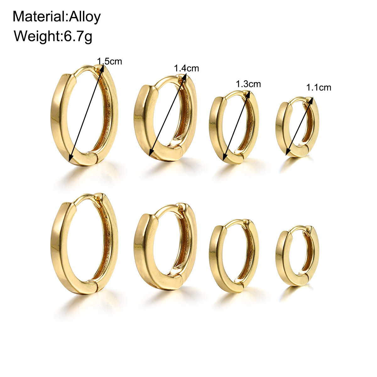 New, simple and cool, Ins style, 4-sized ear rings, Amazon bestseller, creative copper earrings details Picture