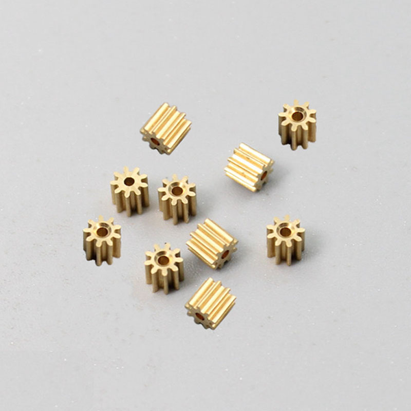 A 0.3-module 9-tooth copper gear with a diameter of 1mm, tightly fitted with a 3.3mm outer diameter toy mini metal gear Specification drawing