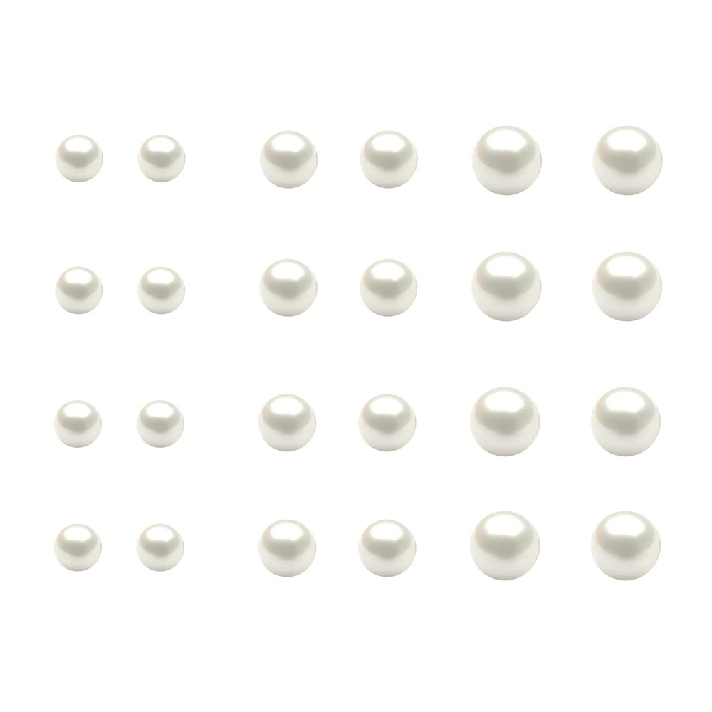 A new set of 12 pairs of cross-border artificial pearl stud earrings from Europe and America, featuring classic, retro, simple and fashionable style Item Picture