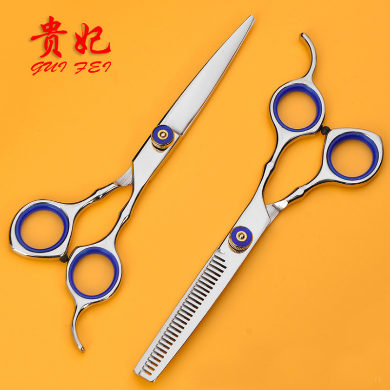 Factory wholesale 6-inch beauty and hairdressing scissors, stainless steel hairdressing scissors, hairdressing flat scissors, teeth scissors, thin scissors full figure