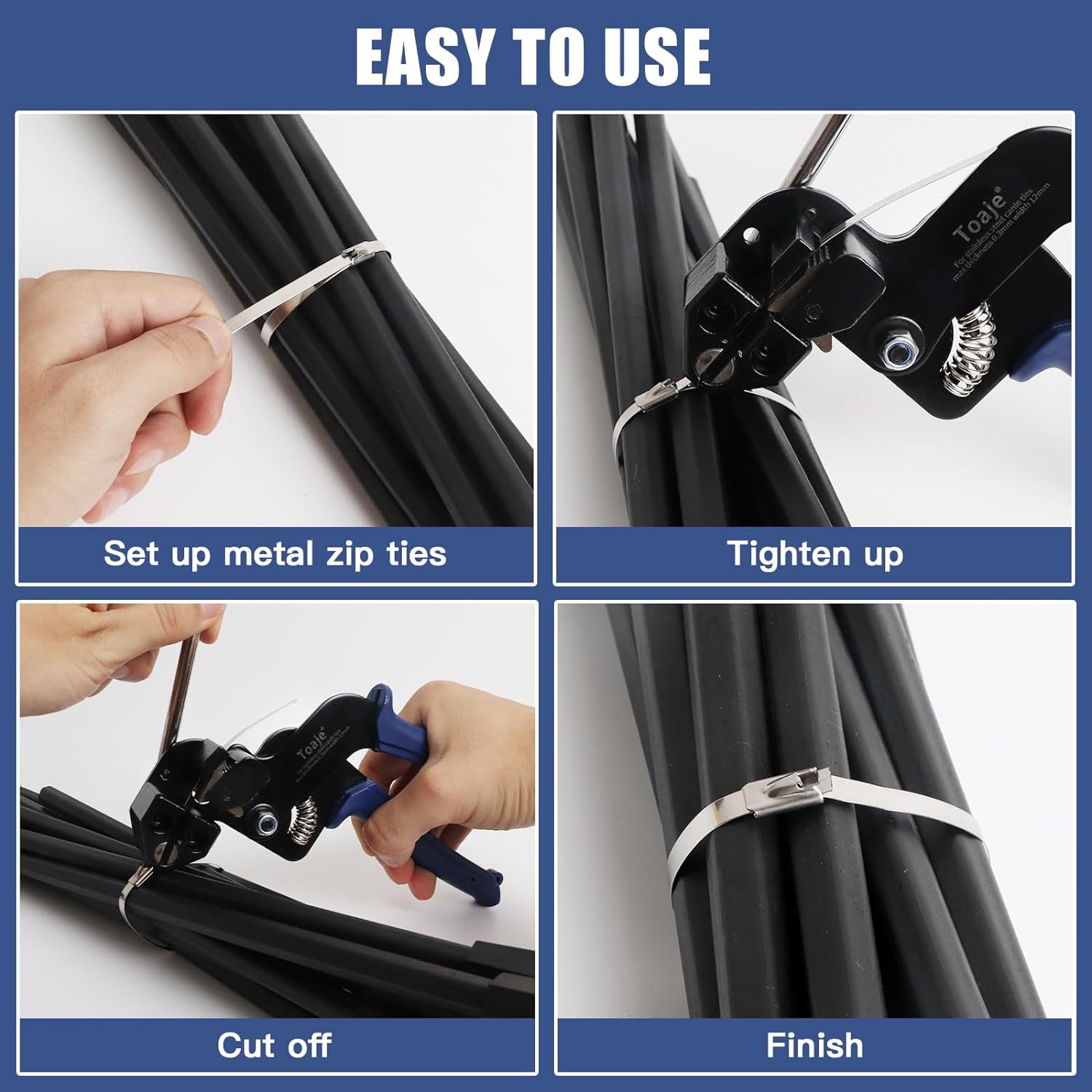 Metal zipper cable tie tool set Specification drawing