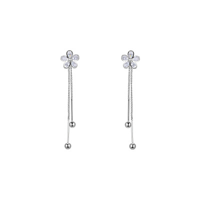 Flower tassel earrings, 2022 new trendy and stylish trendy earrings, women's niche design, cold style stud earrings Item Picture