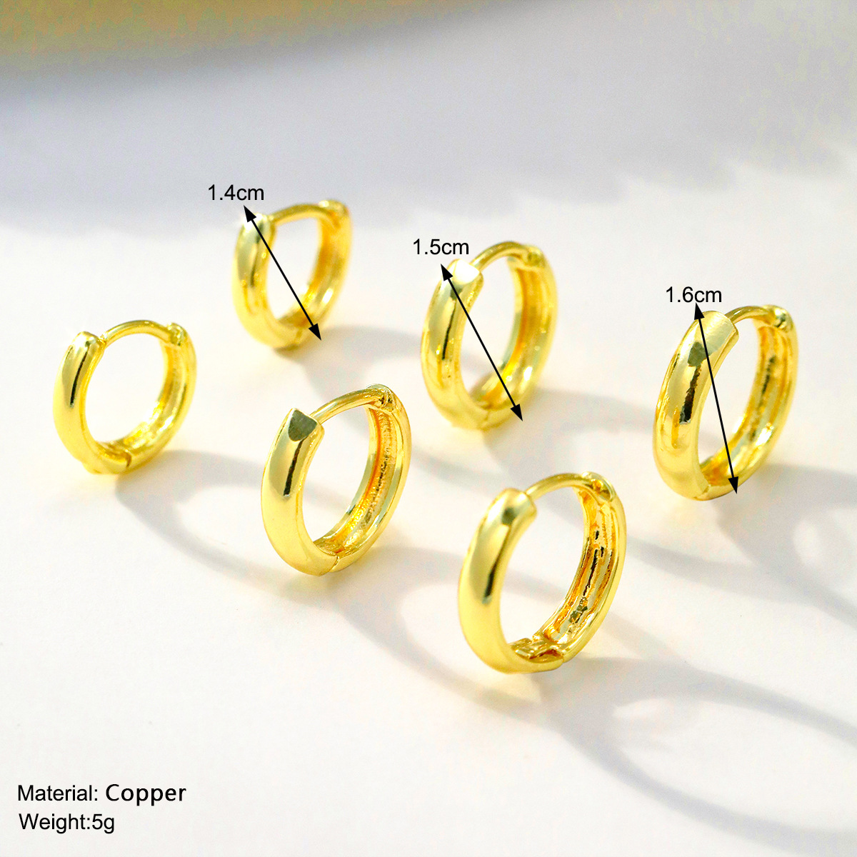A new set of fashionable and simple ins circular copper earrings from Europe and America, featuring a high-end look for women's autumn and winter earrings details Picture