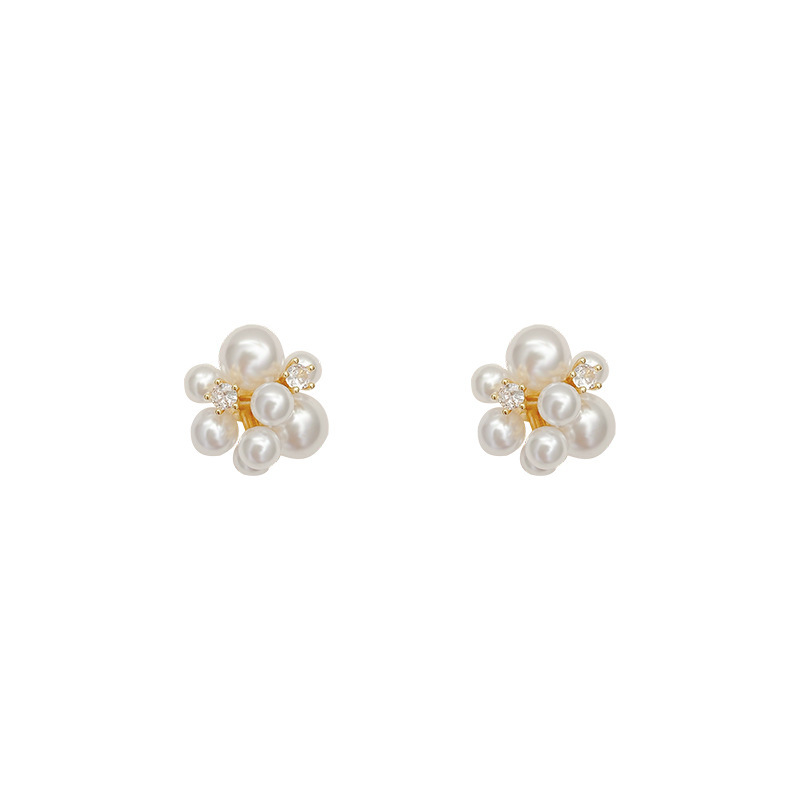 s925 Silver needle InS-style simple stud earrings, internet-famous design sense pearl earrings, women's niche and elegant earrings wholesale Item Picture