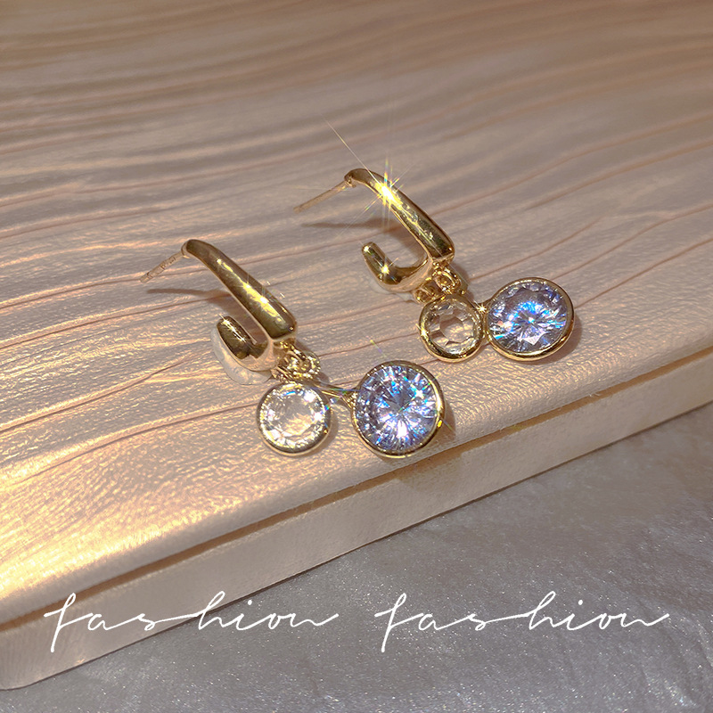 Unique design sense, light luxury, fringed zircon earrings, women's niche fashion, high-end feel, versatile Korean version new stud earrings Application Scenario