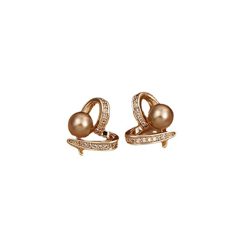 S925 Silver needle Small heart-shaped pearl stud earrings, elegant and small heart-shaped hollowed-out earrings, sweet real gold earrings wholesale Item Picture