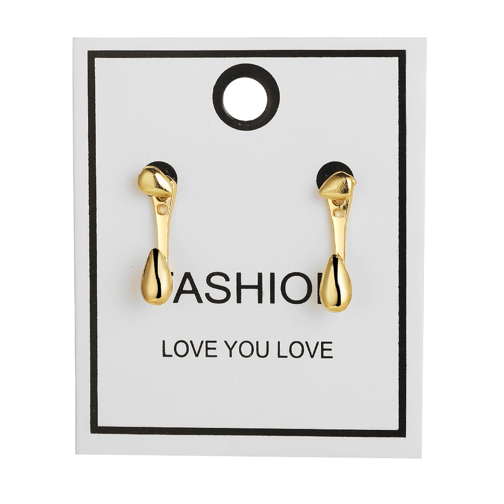 Design sense metal pearlescent surface teardrop-shaped niche stud earrings for women's ins, high-end niche metal sweet and cool stud earrings Item Picture