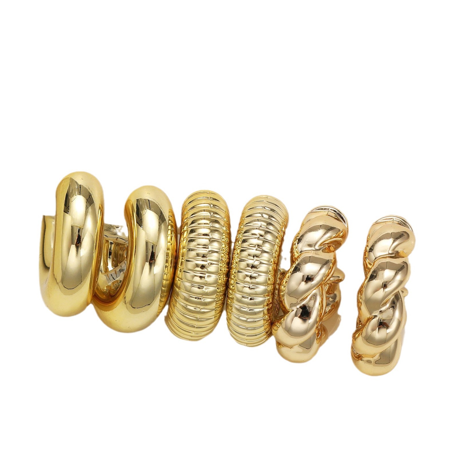 shein's best-selling metal punk earrings, a set of 3-piece cross-border creative retro and simple earrings from Europe and America Item Picture