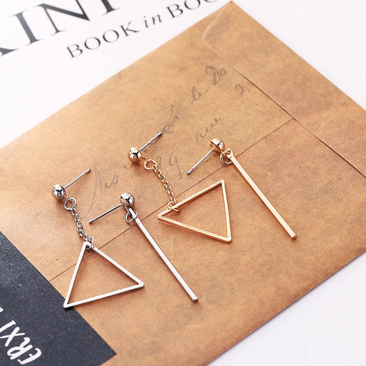 Korean geometric element star hollowed-out design AB style earrings, stud earrings, ear clips, fake stud earrings, long style details Picture