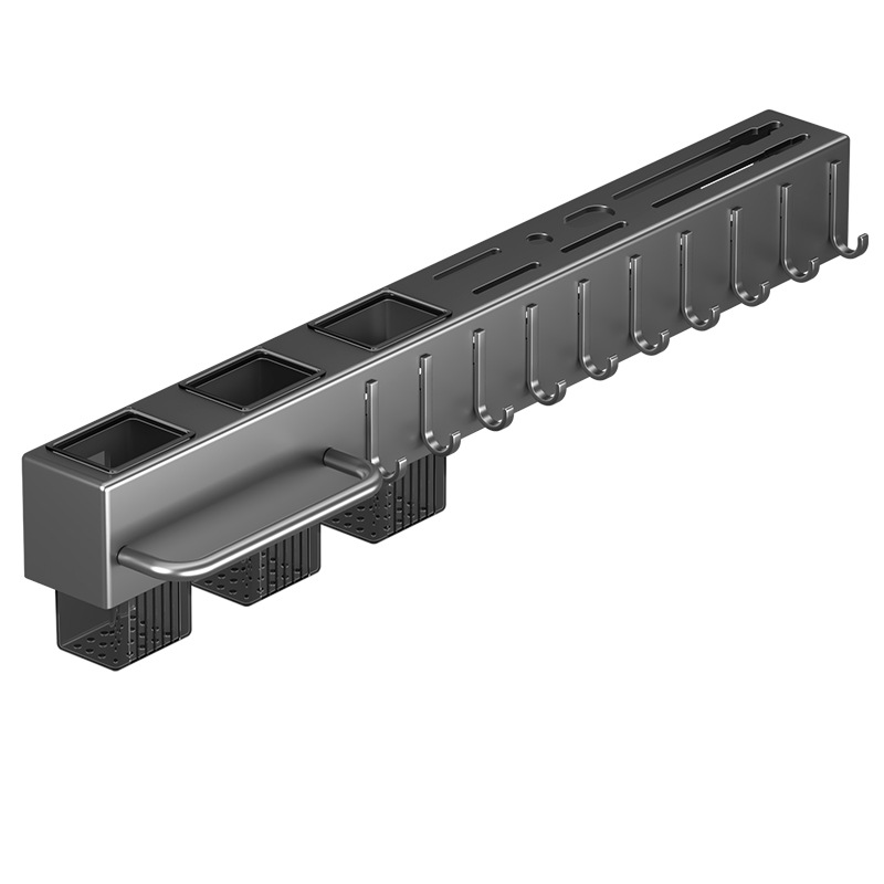 Non-drilling kitchen storage rack, household wall-mounted multi-functional kitchen knife rack, chopstick knife rack, integrated knife storage rack Item Picture