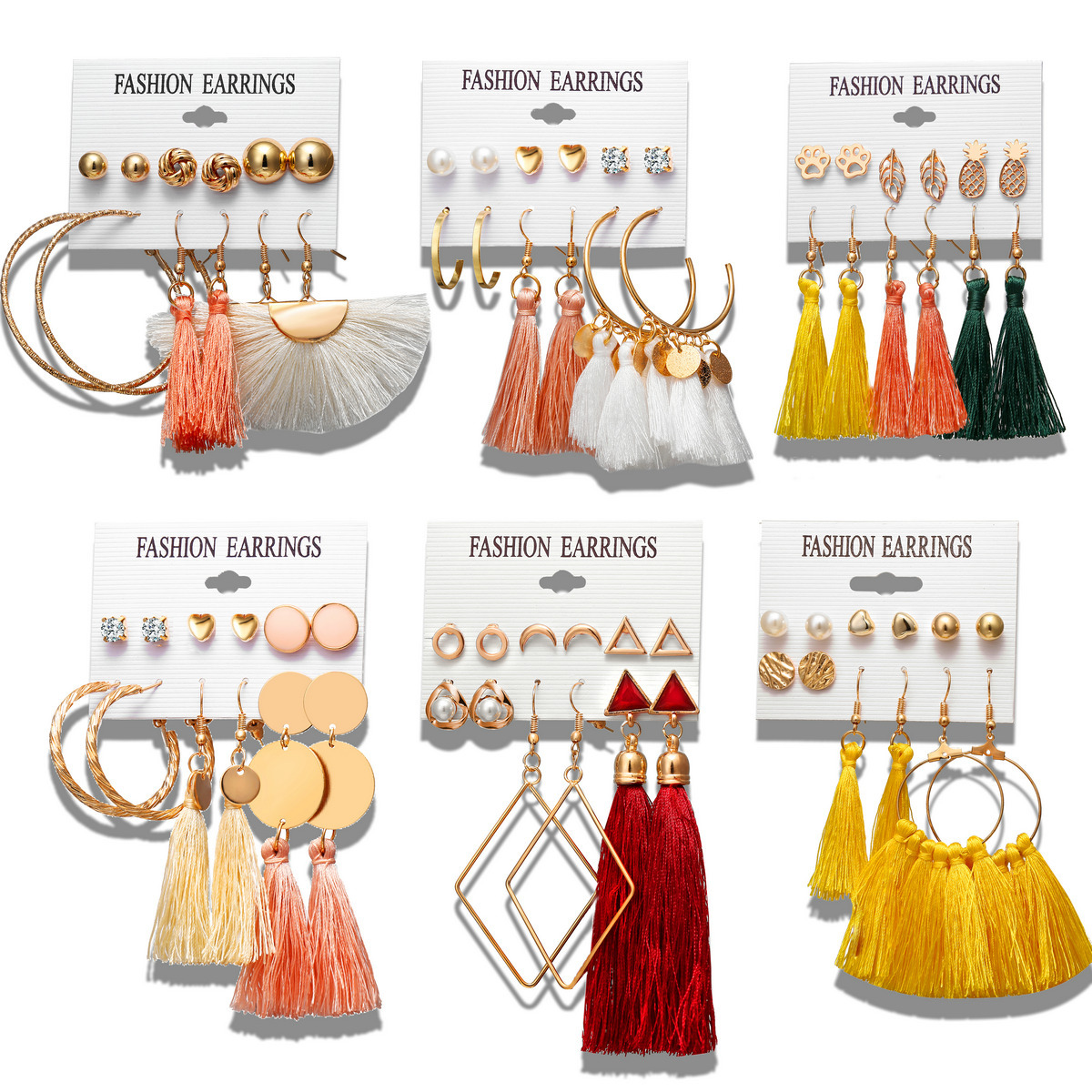 Han Zhishang Cross-border Earrings: New European and American creative tassel earrings for women, Bohemian-style flower earrings for women Item Picture