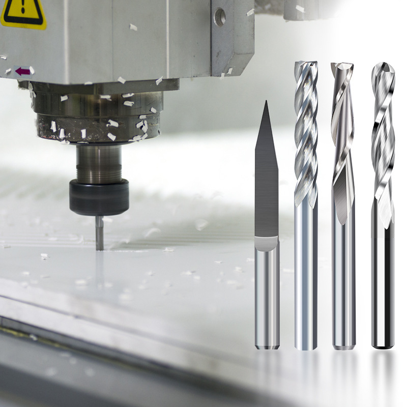 Wholesale of 10-piece sets of new hybrid milling cutters, engraving drill heads, ball-end mills, 3-slot flat milling cutters and drill bits Item Picture