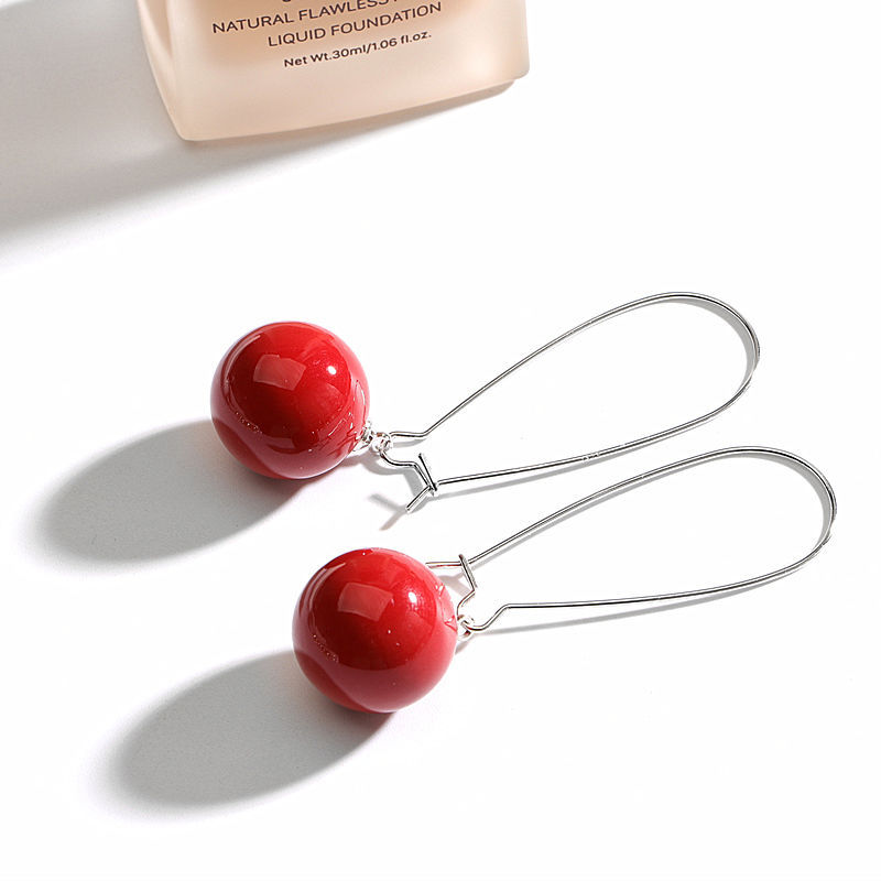 Long pearl earhook earrings from South Korea, a popular Internet celebrity, with a unique touch. Silver hook and sparkling diamond stud earrings, slimming U-shaped earrings for women full figure