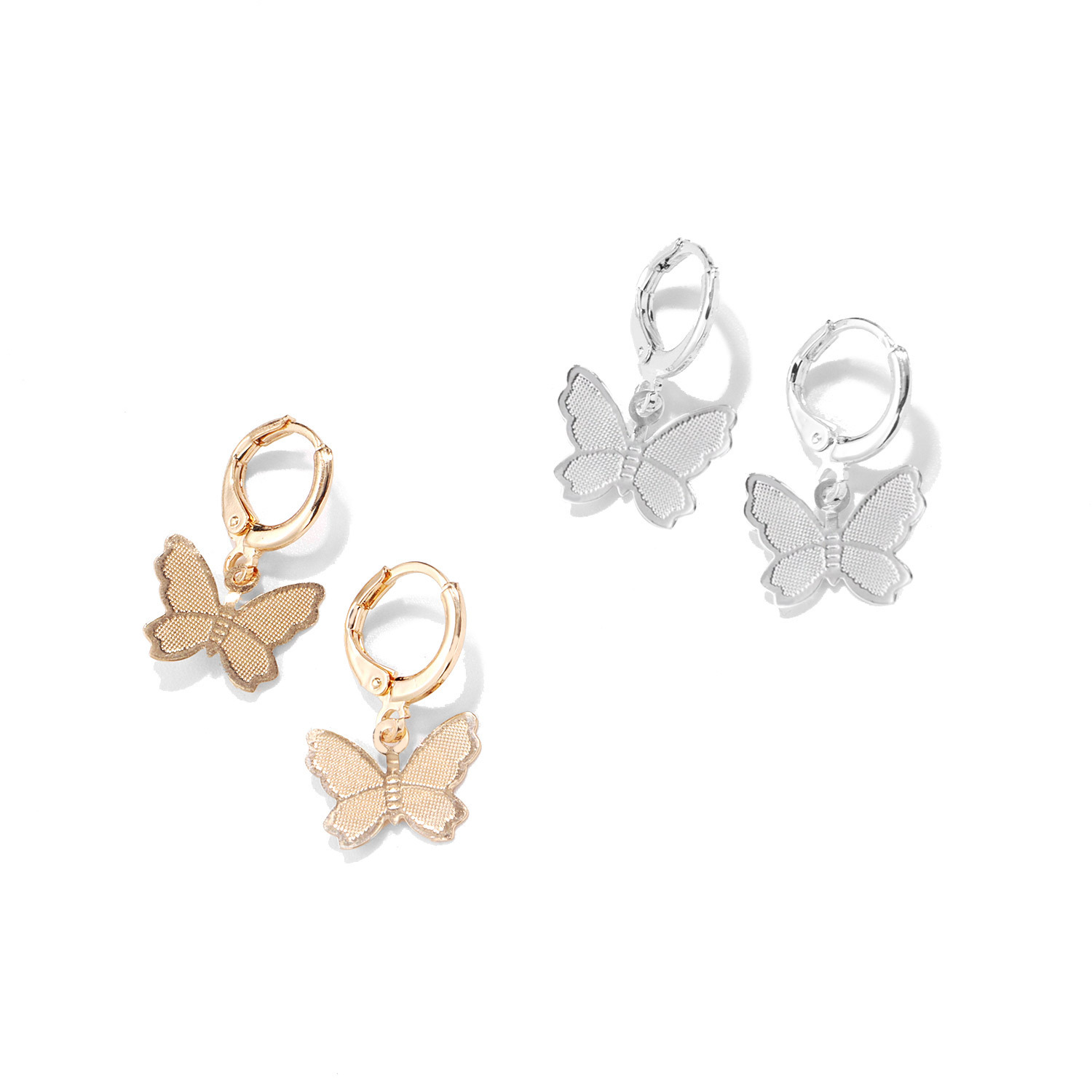 European and American cross-border jewelry, fashionable and creative alloy butterfly earrings, simple and retro geometric and elegant ear buckles and earrings for women Application Scenario
