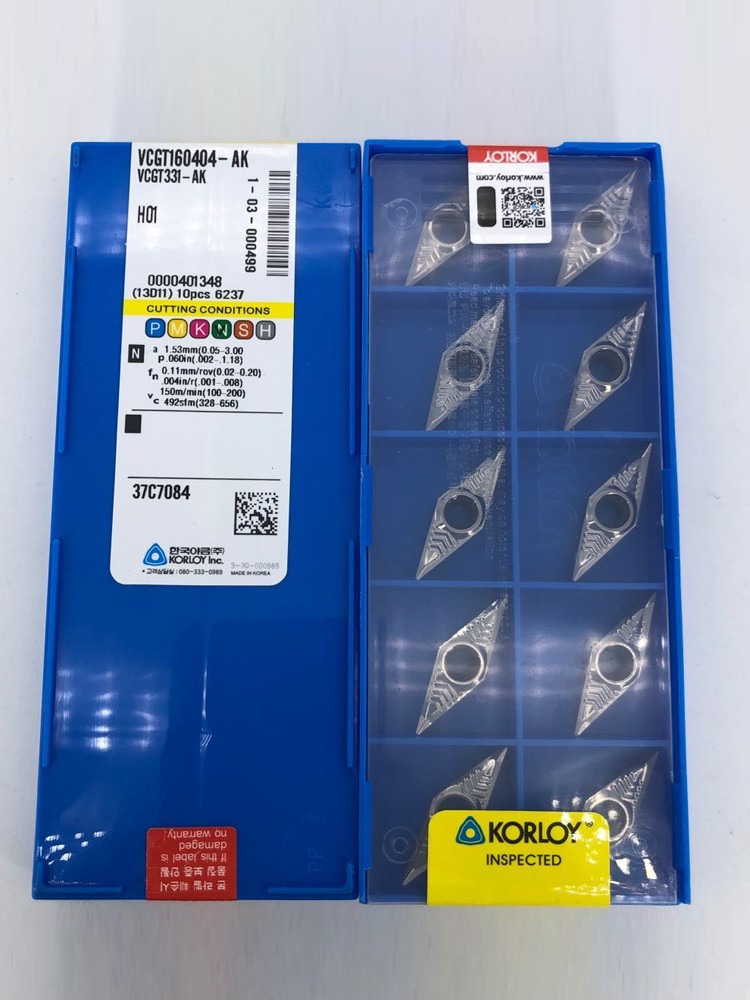 The VCGT160402 and VCGT110304 sharp tools for CNC turning aluminum alloy have outer round and inner hole tool heads full figure